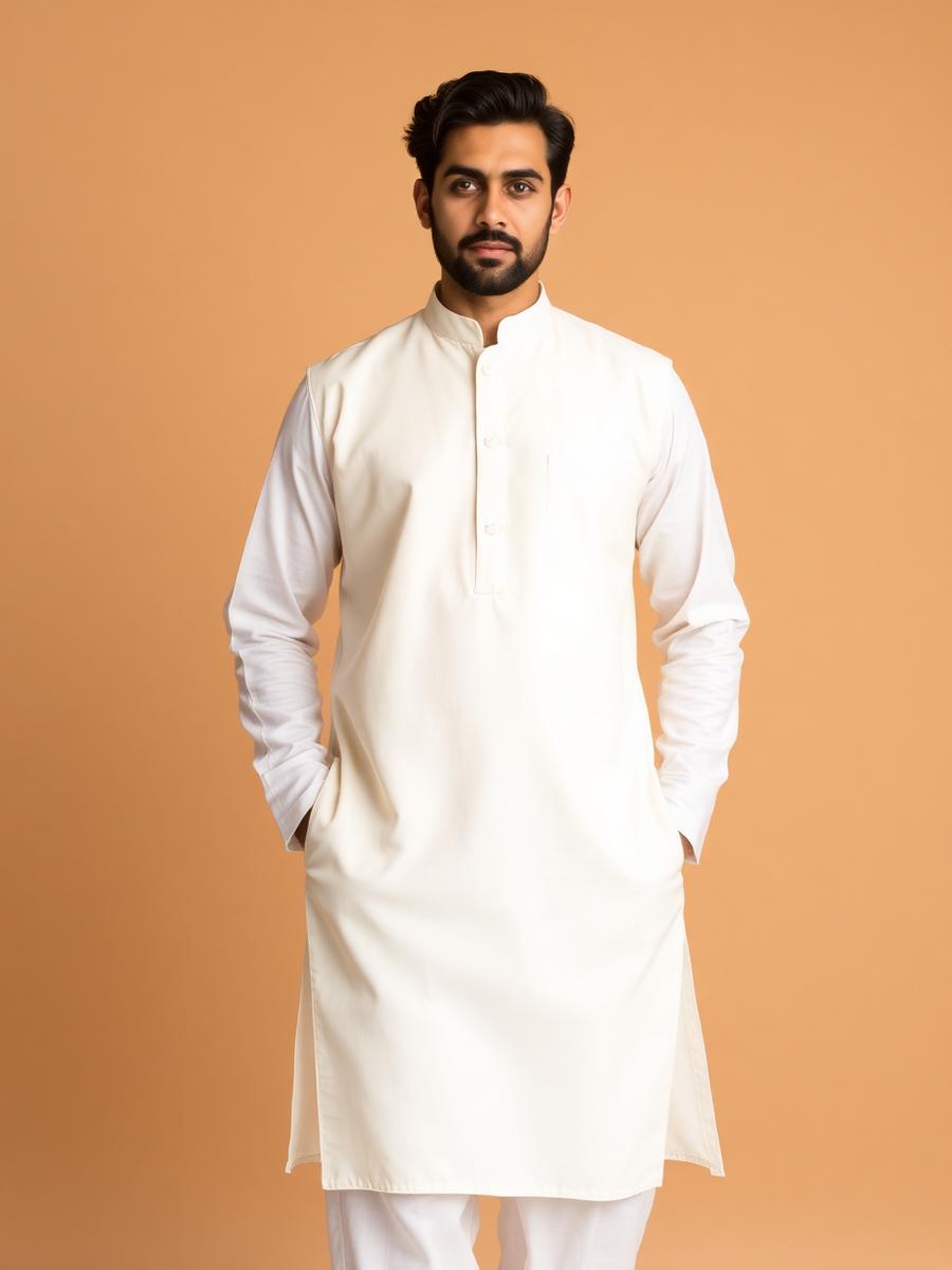 Zaib Ecru Kurta